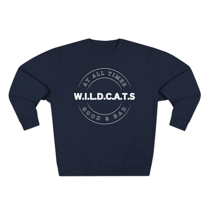 Wildcats Christian White Letters & Picture Crewneck