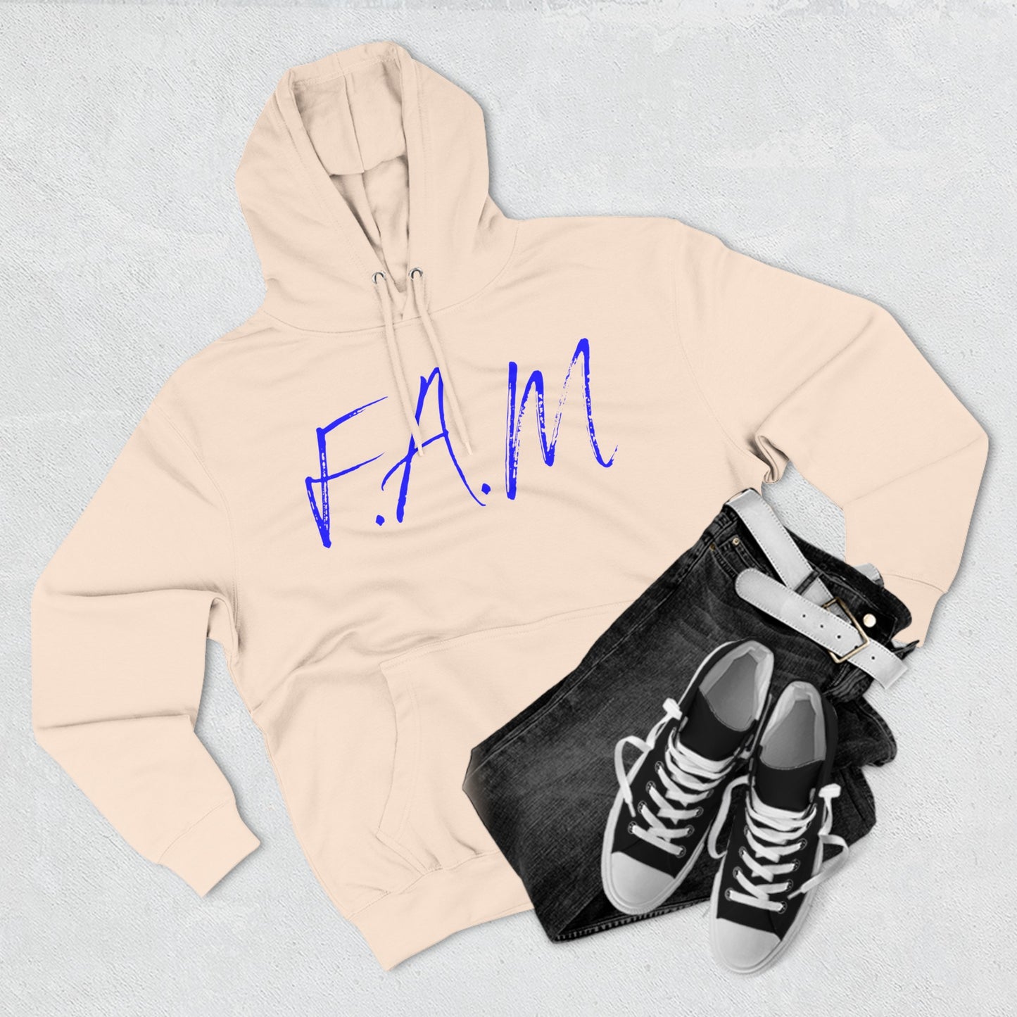 Fam Hoodie Blue Words