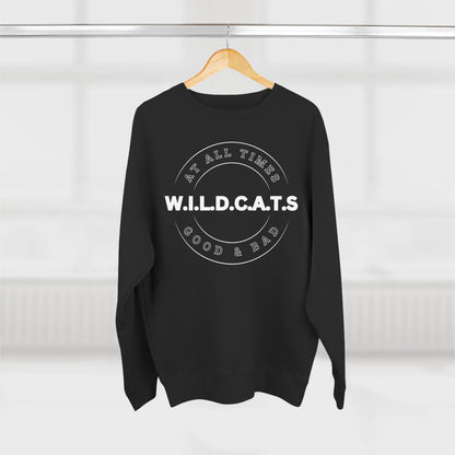 Wildcats Christian White Letters & Picture Crewneck