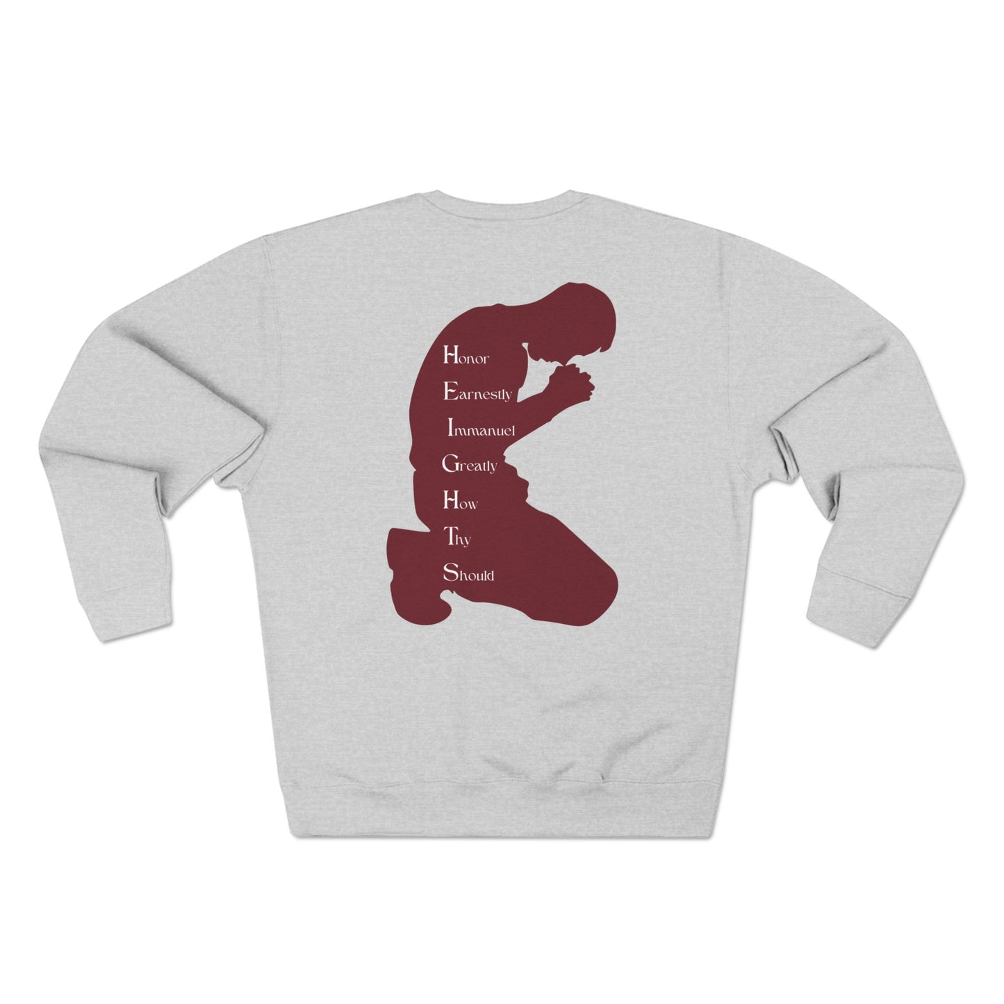 Heights Christian Marron Letters & Image Crewneck