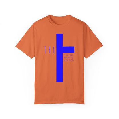 Adult T-Town Christian Blue Letters & Cross