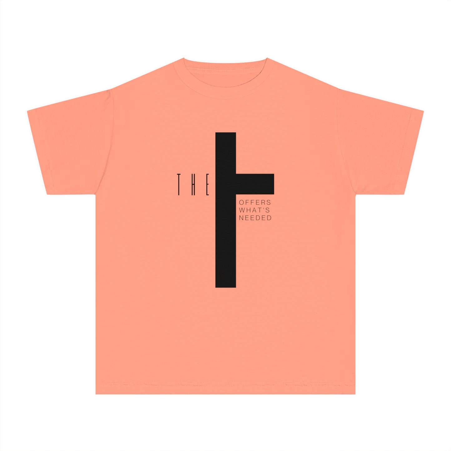 Youth T-Town Christian Black Letters & Cross