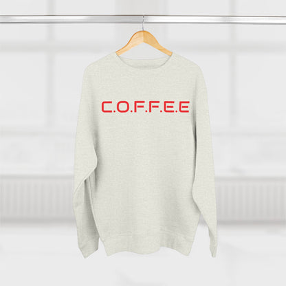 Adult Coffee Christian Red Words Only Crewneck