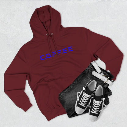 Adult Coffee Christian Blue Words Only Hoodie