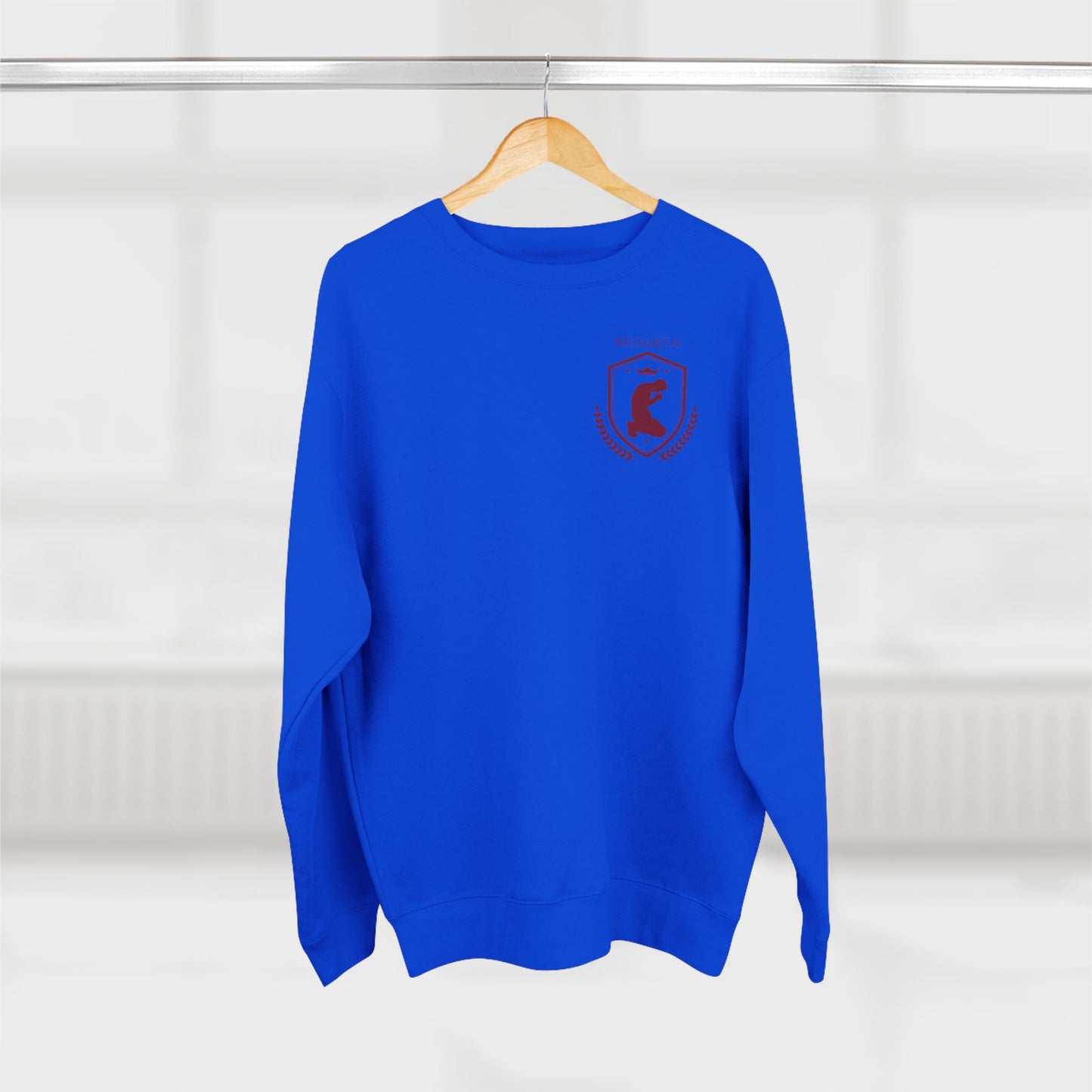 Heights Christian Marron Letters & Image Crewneck