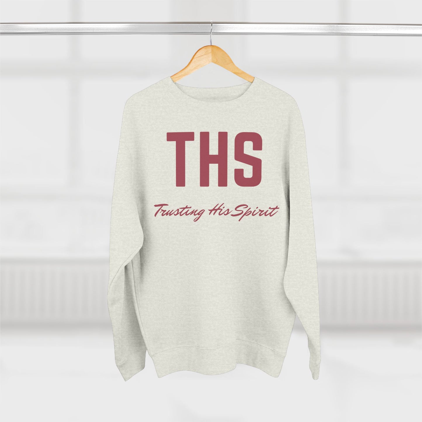 Adult THS Christian Marron Letters Crewneck