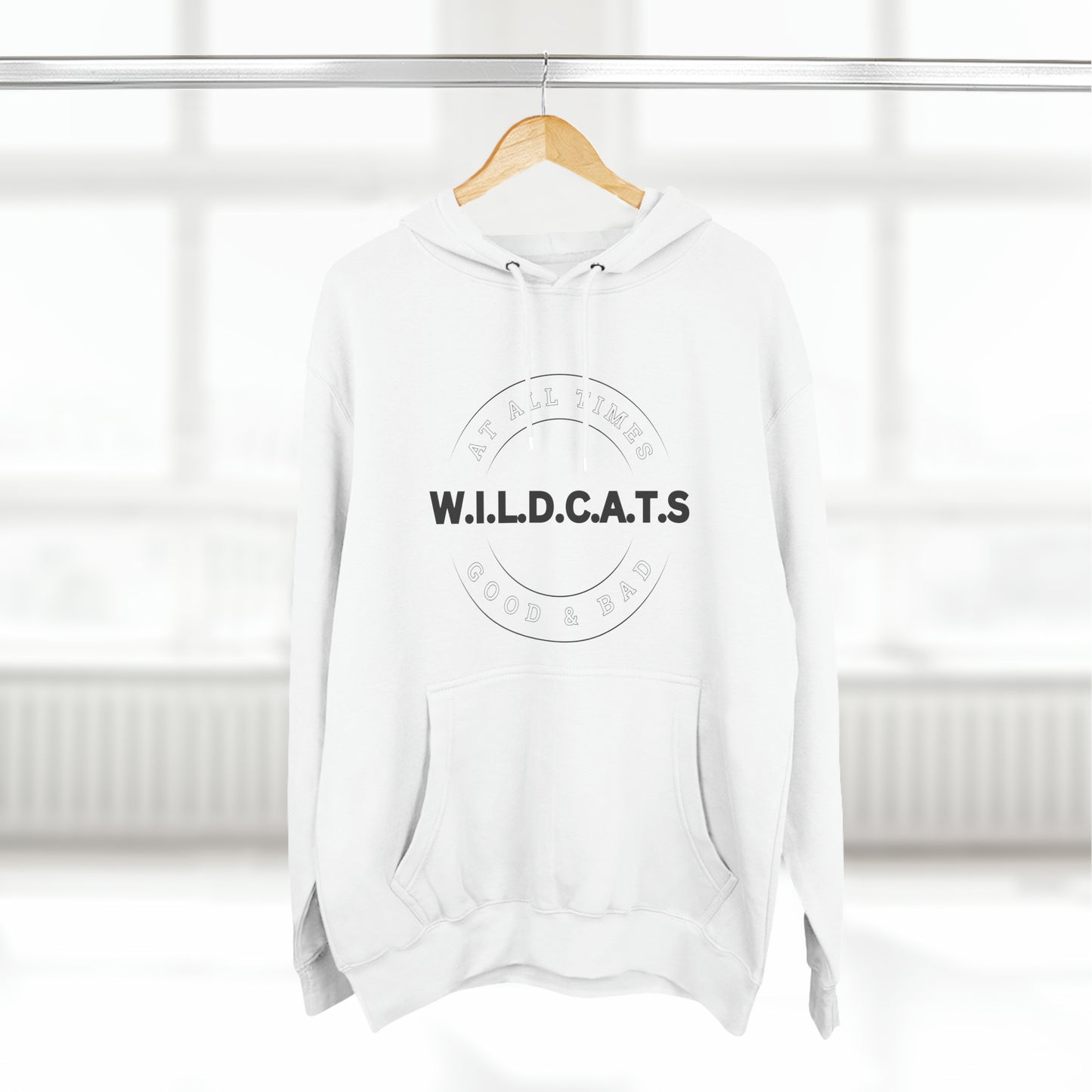 Wildcats Christian Black Letters & Picture Hoodie