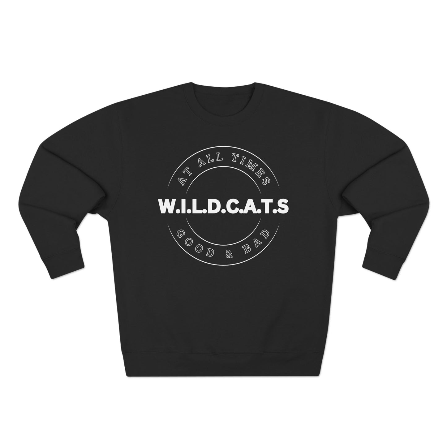 Wildcats Christian White Letters & Picture Crewneck