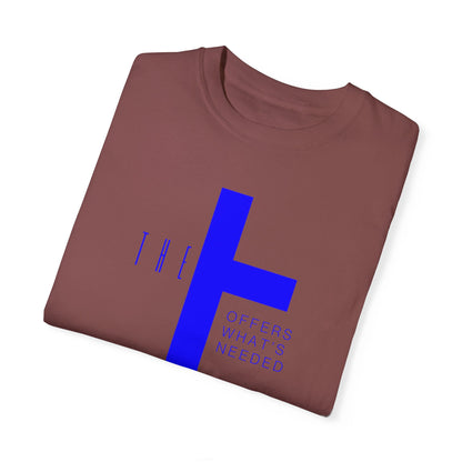 Adult T-Town Christian Blue Letters & Cross