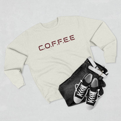 Adult Coffee Christian Marron Words Only Crewneck