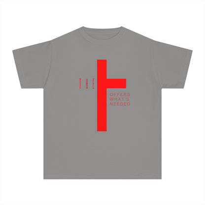 Youth T-Town Christian Red Letters & Cross