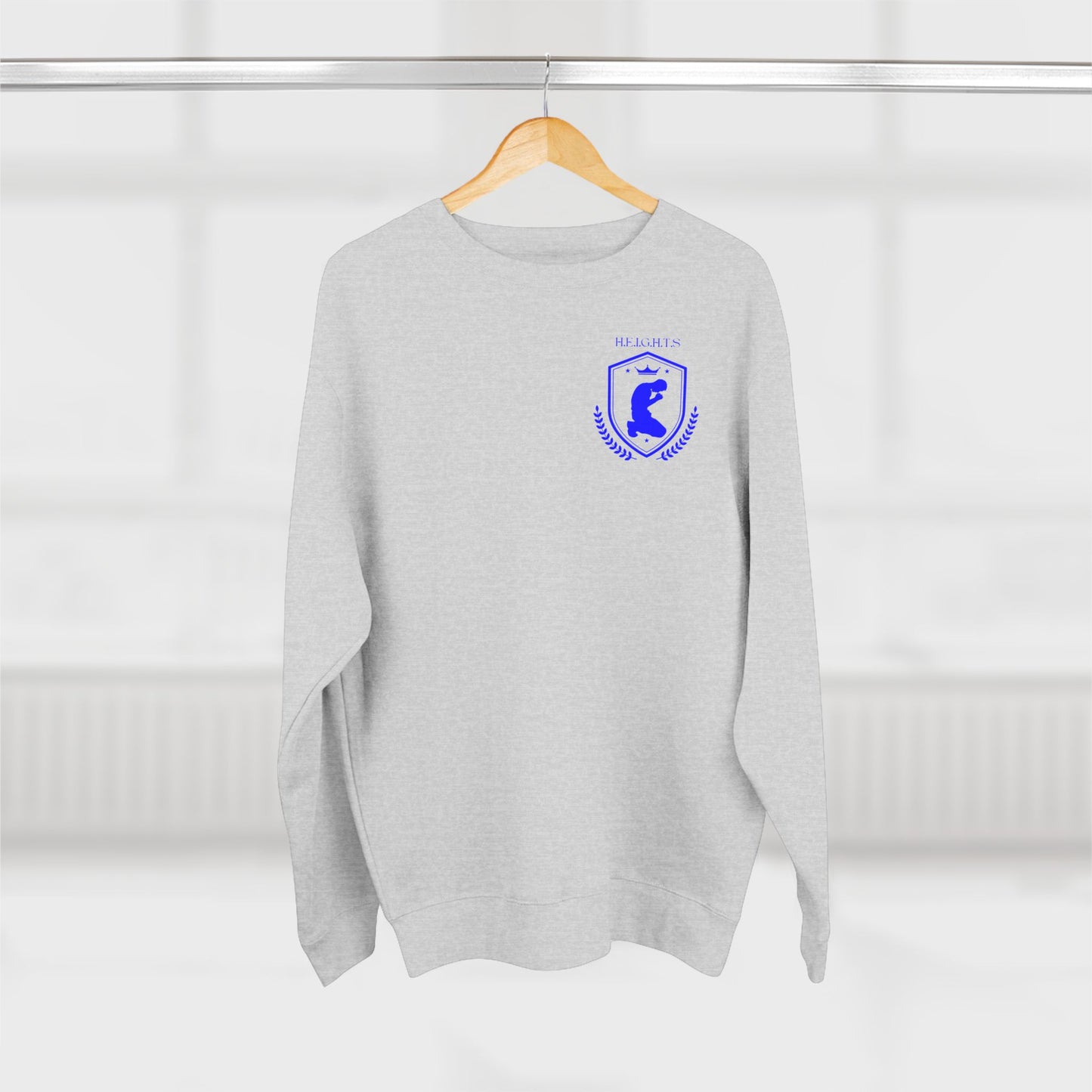 Heights Christian Blue Letters & Image Crewneck