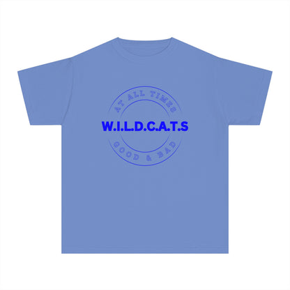 Youth Wildcats Christian Blue Letters & Picture