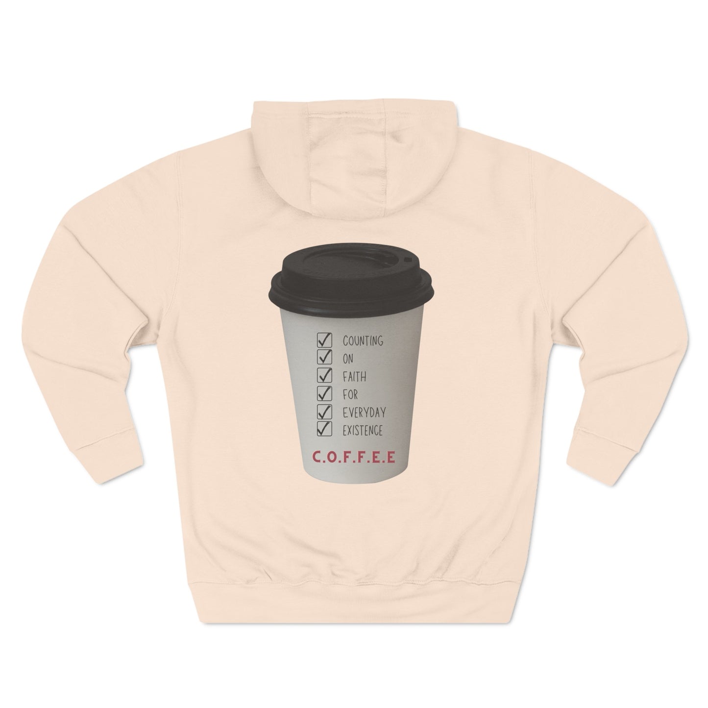 Adult Coffee Christian White Letters & Image Hoodie