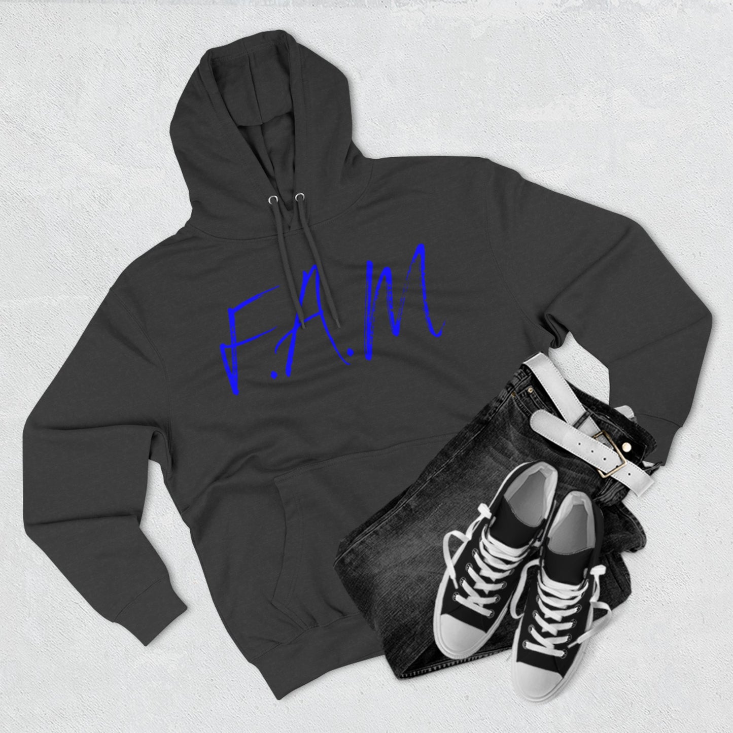 Fam Hoodie Blue Words