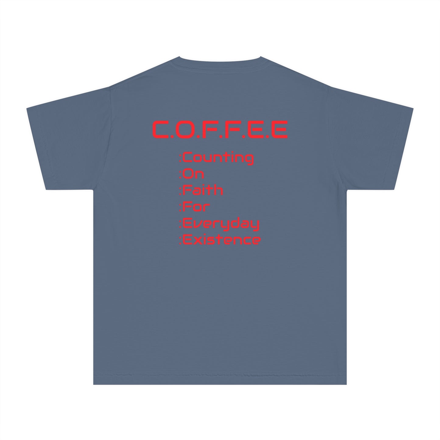 Youth Adult Coffee Christian Red Words Only