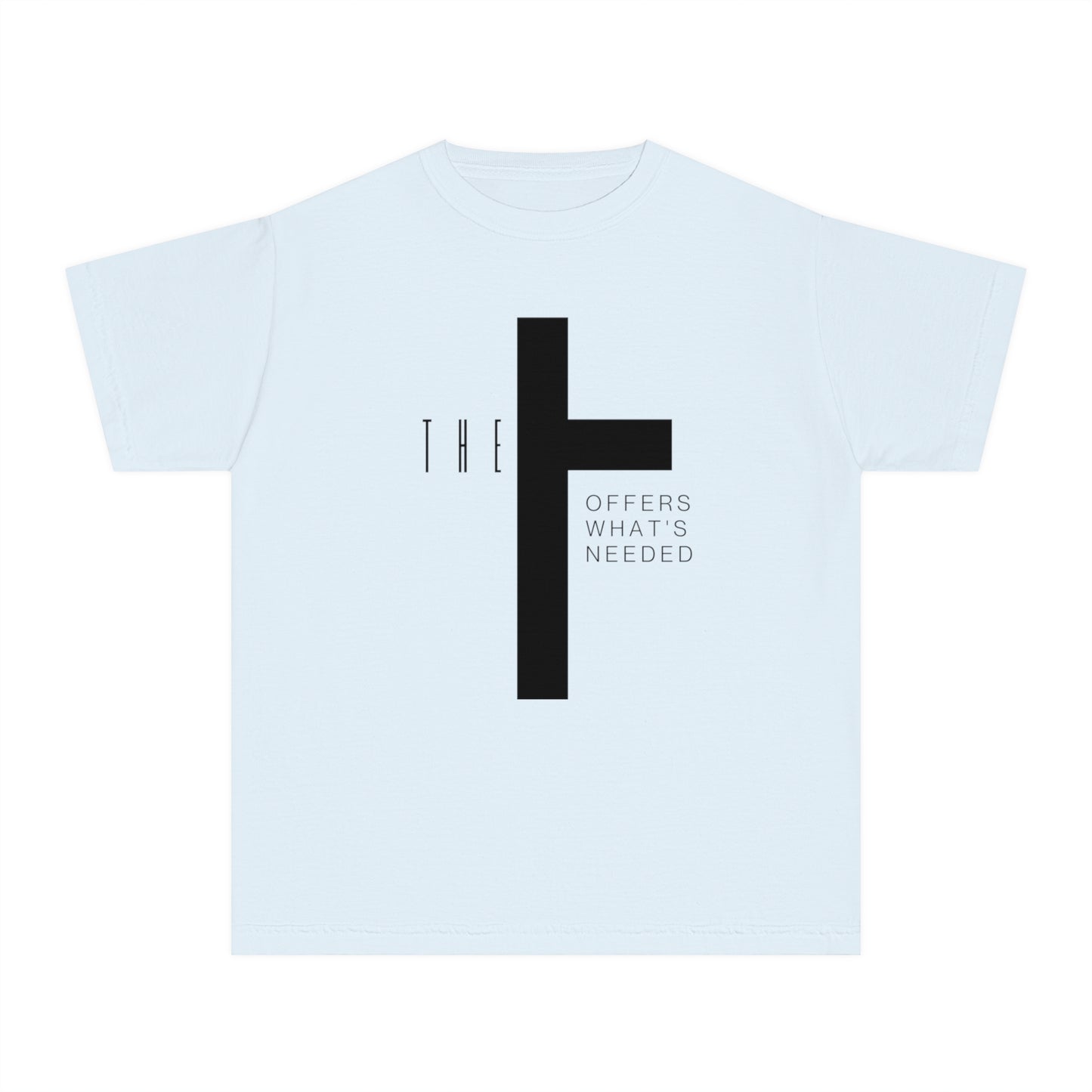 Youth T-Town Christian Black Letters & Cross