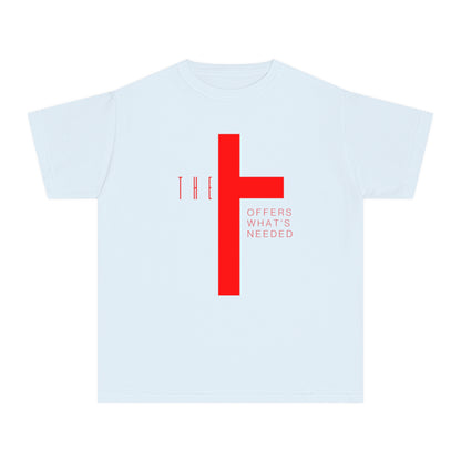 Youth T-Town Christian Red Letters & Cross