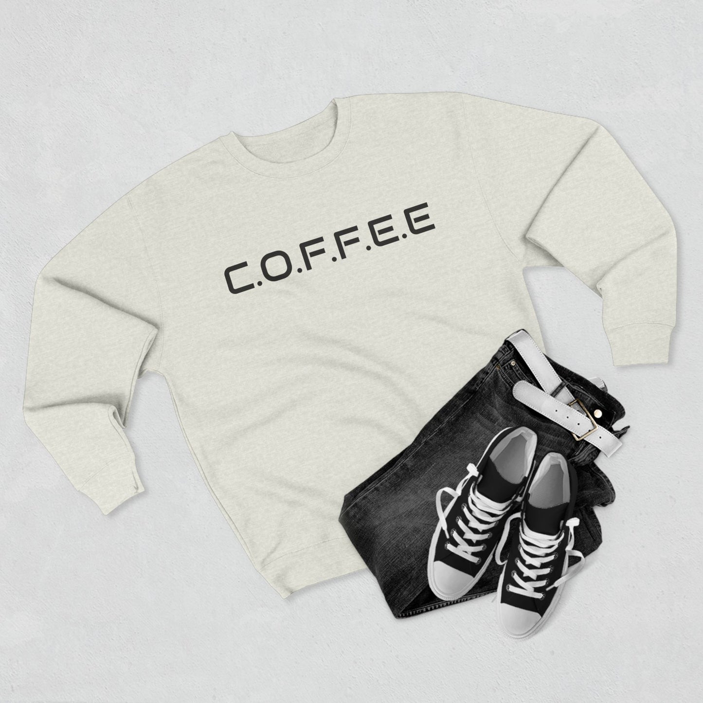 Adult Coffee Christian Black Words Only Crewneck