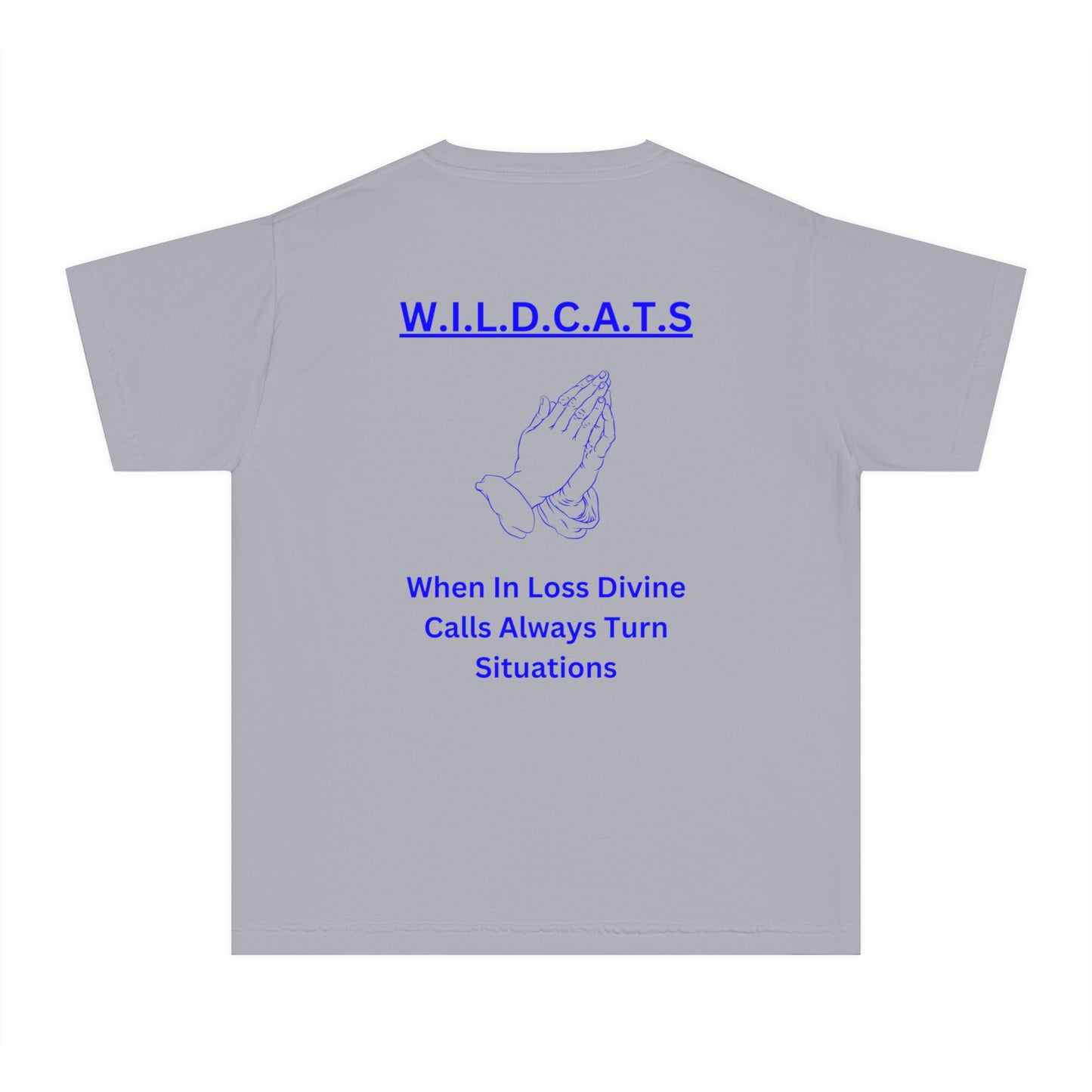 Youth Wildcats Christian Blue Letters & Picture