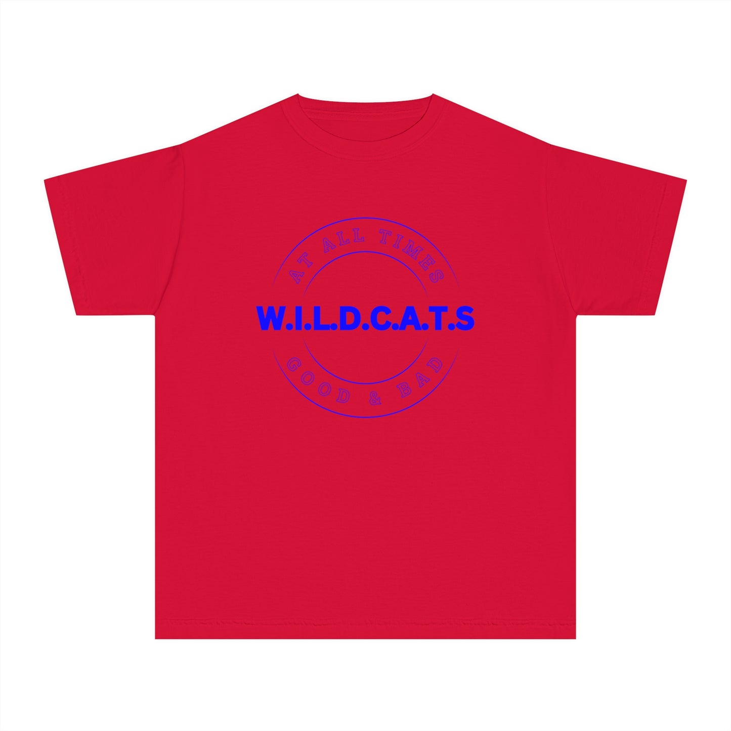 Youth Wildcats Christian Blue Letters & Picture