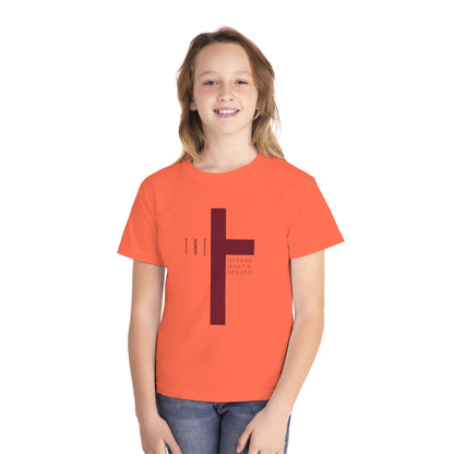 Youth Adult T-Town Christian Marron Letters & Cross