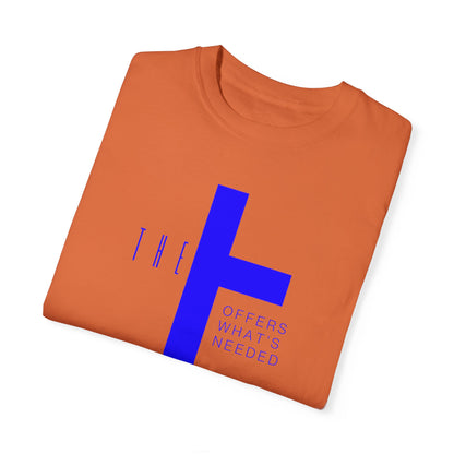 Adult T-Town Christian Blue Letters & Cross