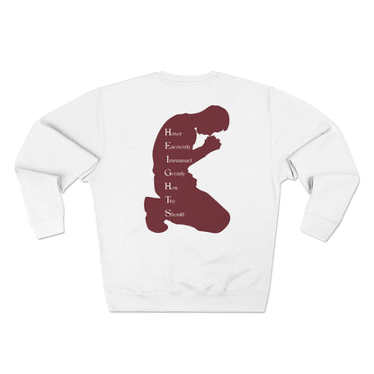 Heights Christian Marron Letters & Image Crewneck