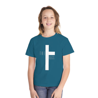 Youth T-Town Christian White Letters & Cross