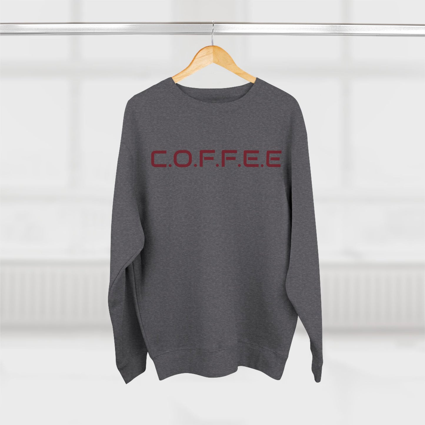 Adult Coffee Christian Marron Words Only Crewneck