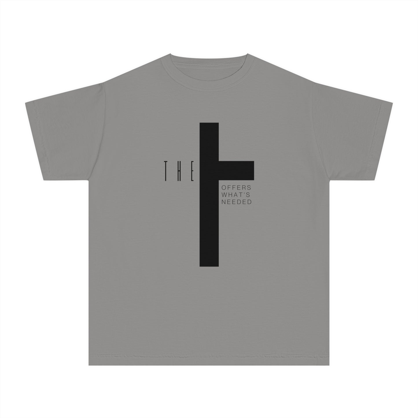 Youth T-Town Christian Black Letters & Cross