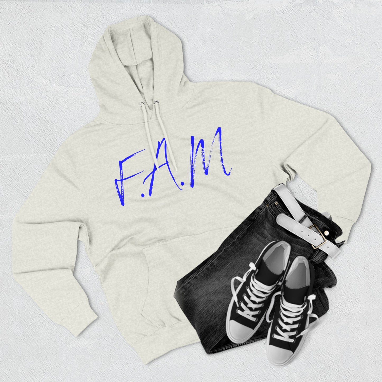 Fam Hoodie Blue Words