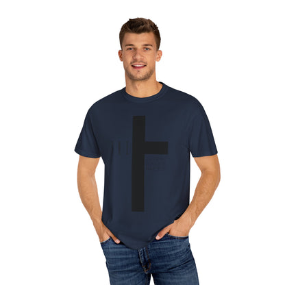 Adult T-Town Christian Black Letters & Cross