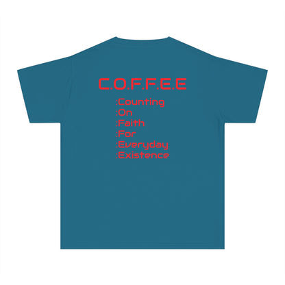 Youth Adult Coffee Christian Red Words Only