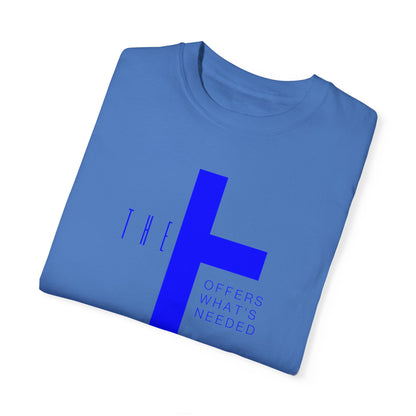 Adult T-Town Christian Blue Letters & Cross