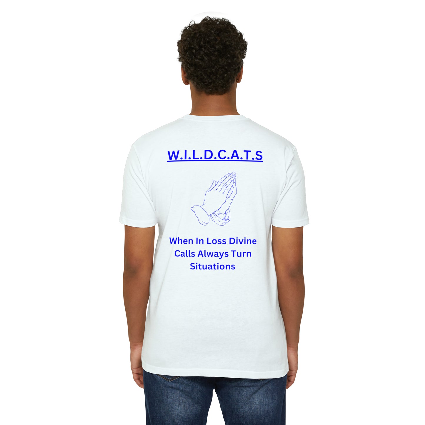 Wildcats Christian Blue Letters & Picture