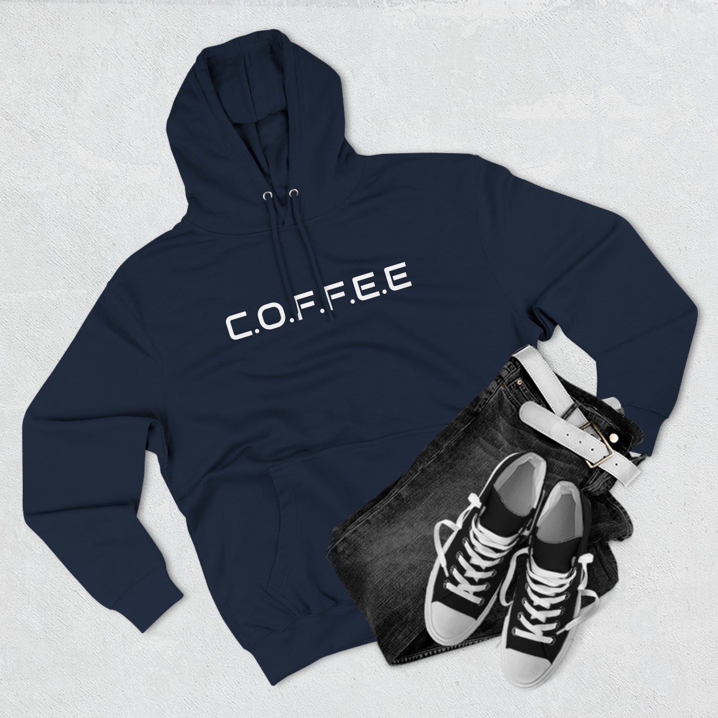 Adult Coffee Christian White Letters & Image Hoodie