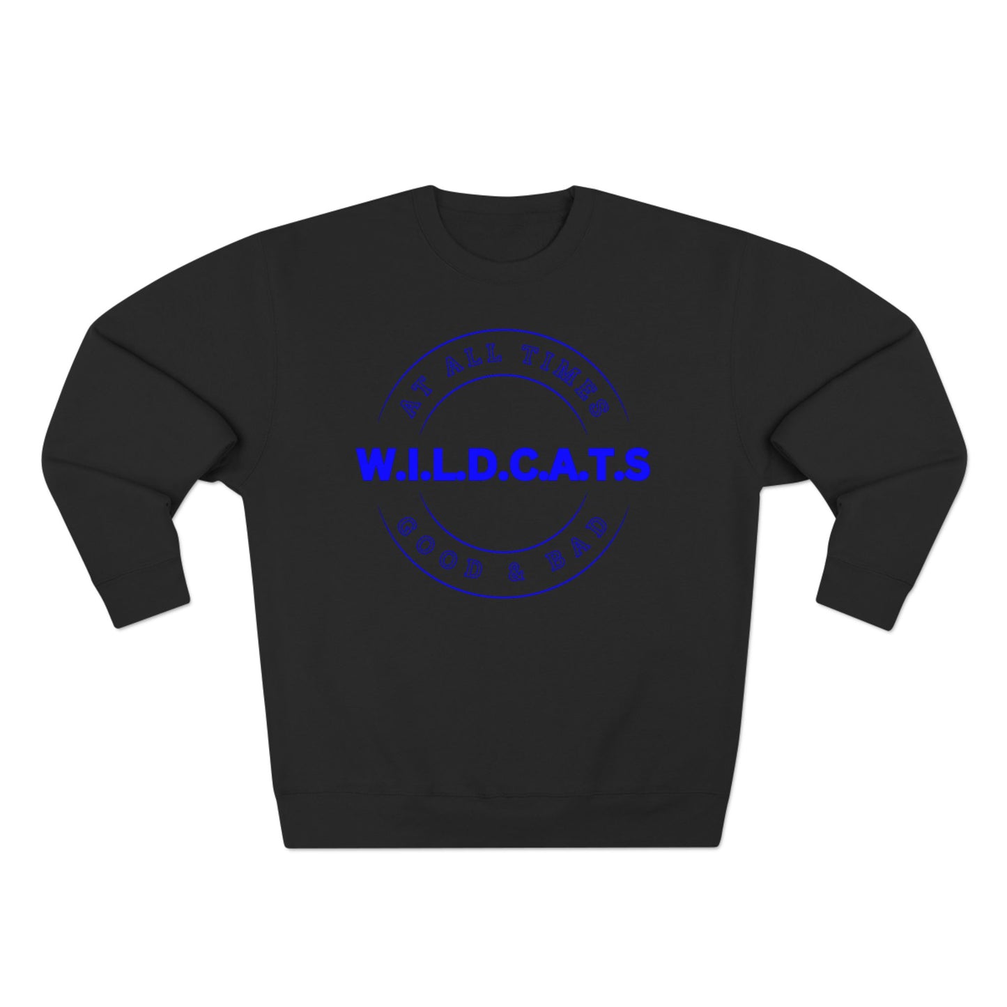 Wildcats Christian Blue Letters & Picture Crewneck