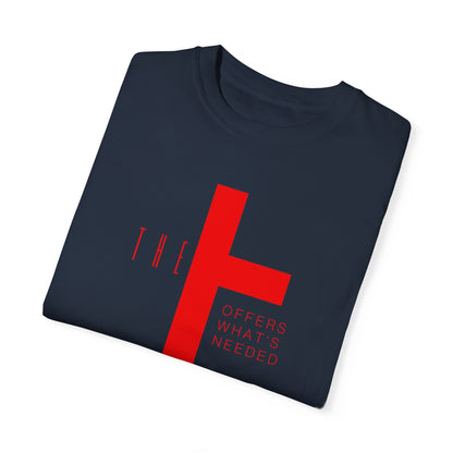 Adult T-Town Christian Red Letters & Cross