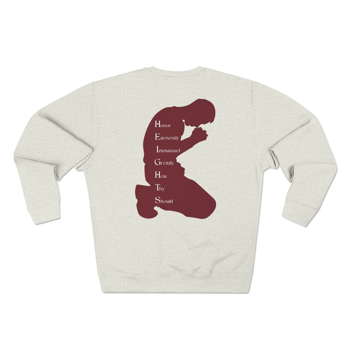 Heights Christian Marron Letters & Image Crewneck