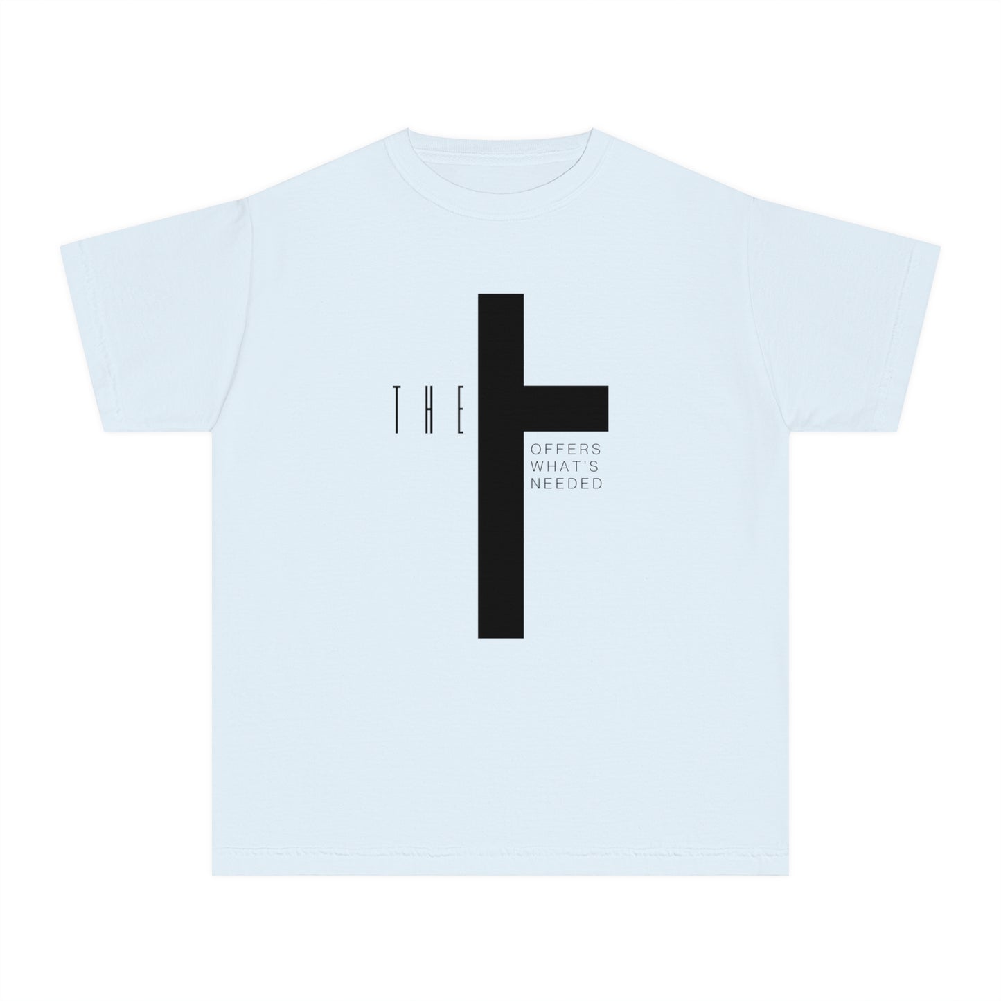 Youth T-Town Christian Black Letters & Cross