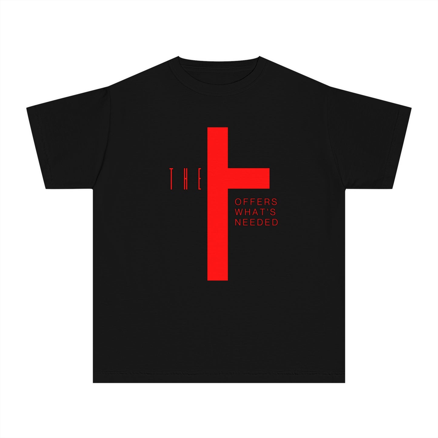 Youth T-Town Christian Red Letters & Cross