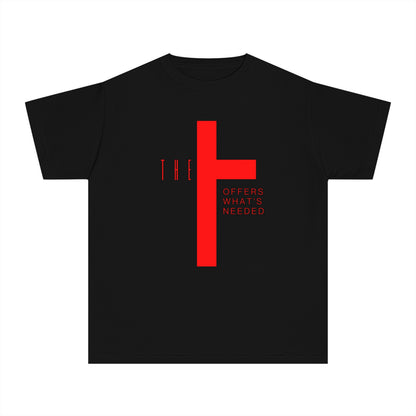 Youth T-Town Christian Red Letters & Cross