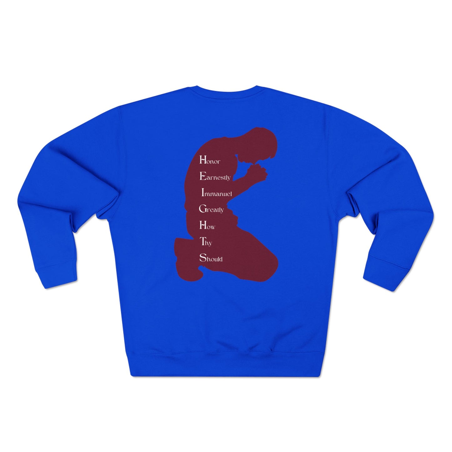 Heights Christian Marron Letters & Image Crewneck