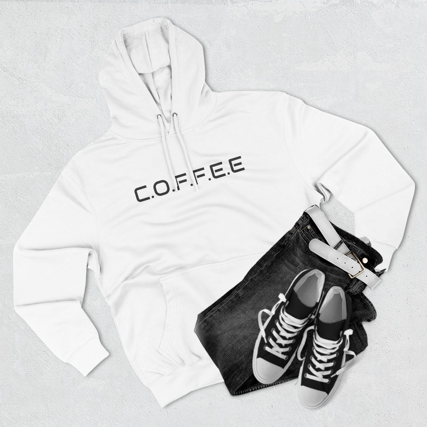 Adult Coffee Christian Black Words Only Hoodie