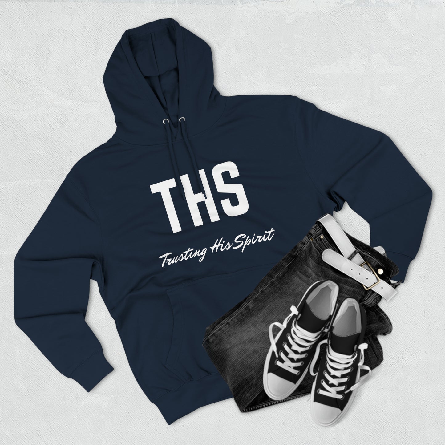 Adult THS Christian White Letters Hoodie