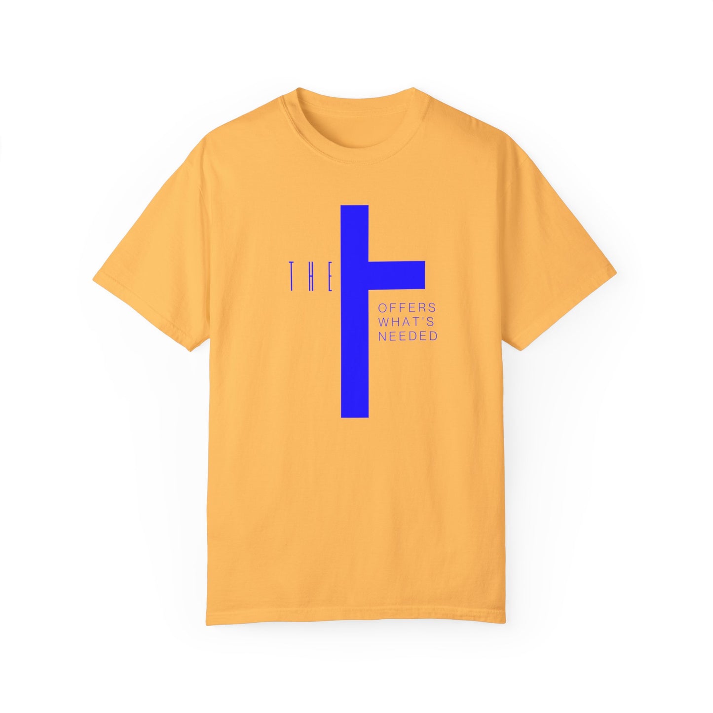 Adult T-Town Christian Blue Letters & Cross