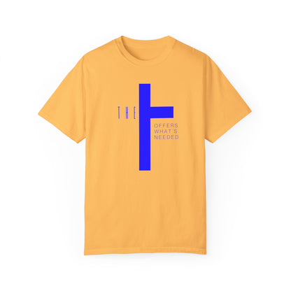 Adult T-Town Christian Blue Letters & Cross