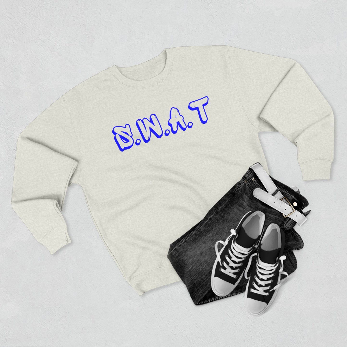 Swat Christian Blue Words Crewneck