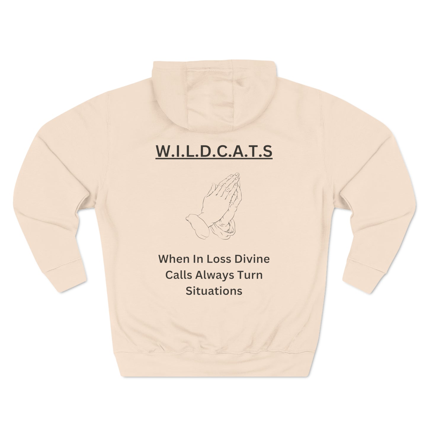 Wildcats Christian Black Letters & Picture Hoodie